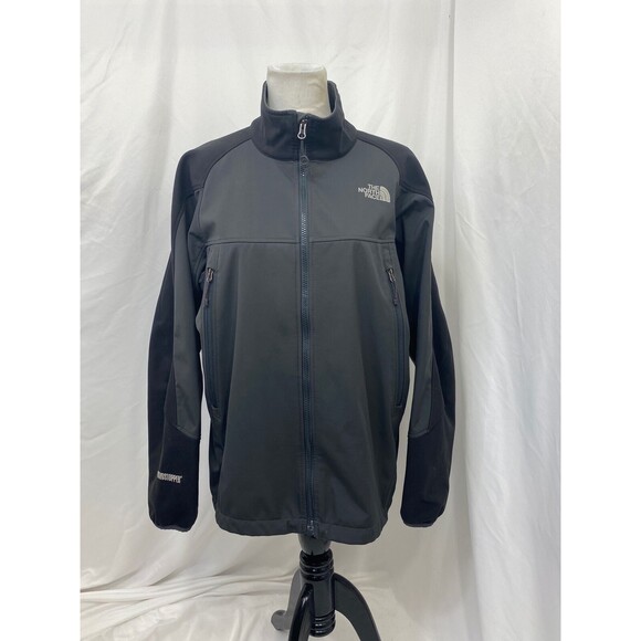 North Face Men's Jacket Black and Grey Wind Stopper Soft-Shell Size Medium - Picture 2 of 11
